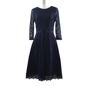 Miss May Retro Gorgeous‎ City Dress Womens Small Navy Lace A Line
